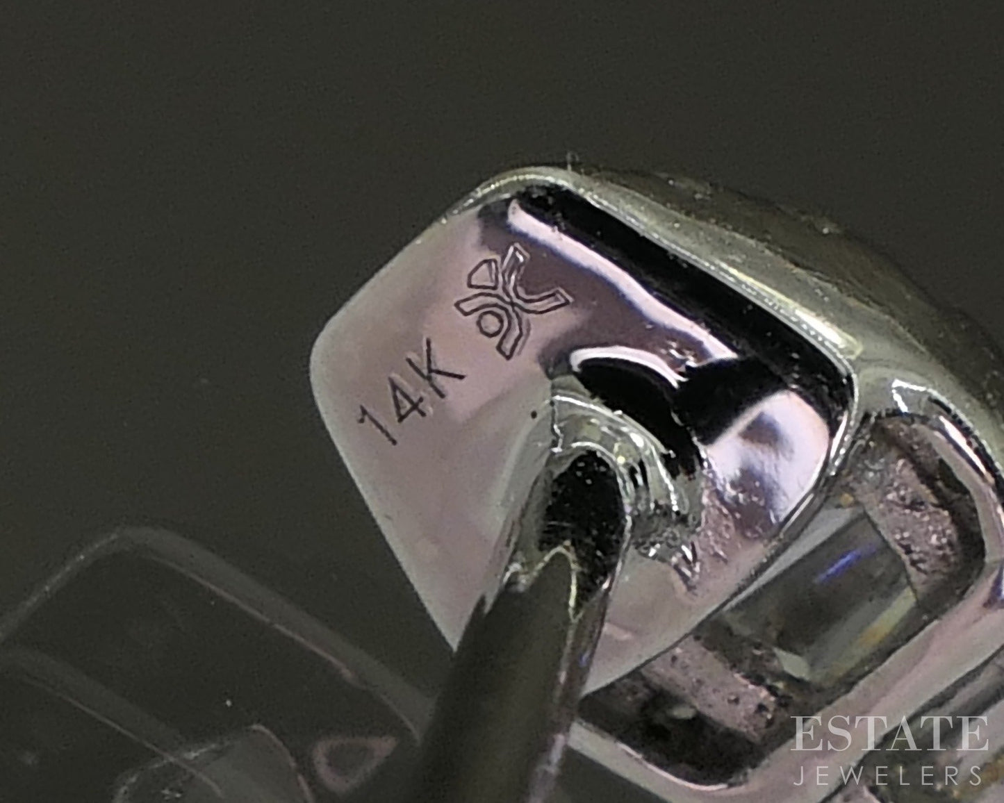 14k White Gold Round Natural .26ctw Diamond Hoop Huggie Earrings 2.2g p26922b