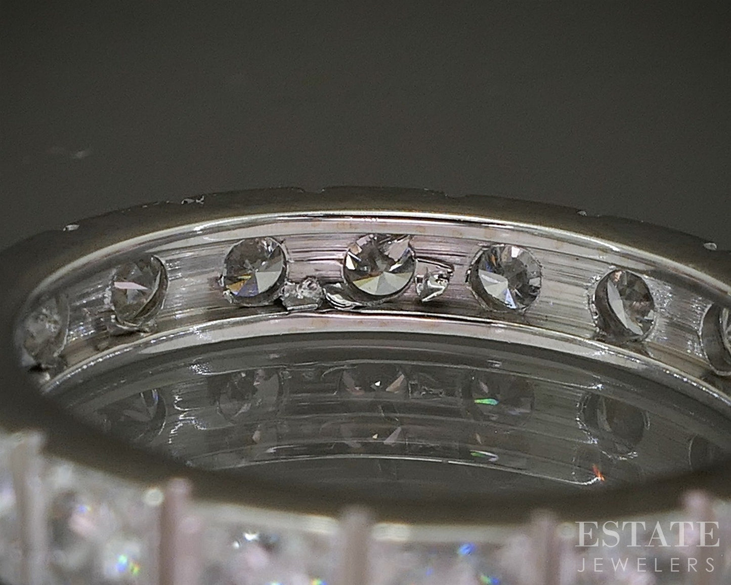 Vintage 14k White Gold Natural .90ctw Diamond Eternity Band 2.5g p26701
