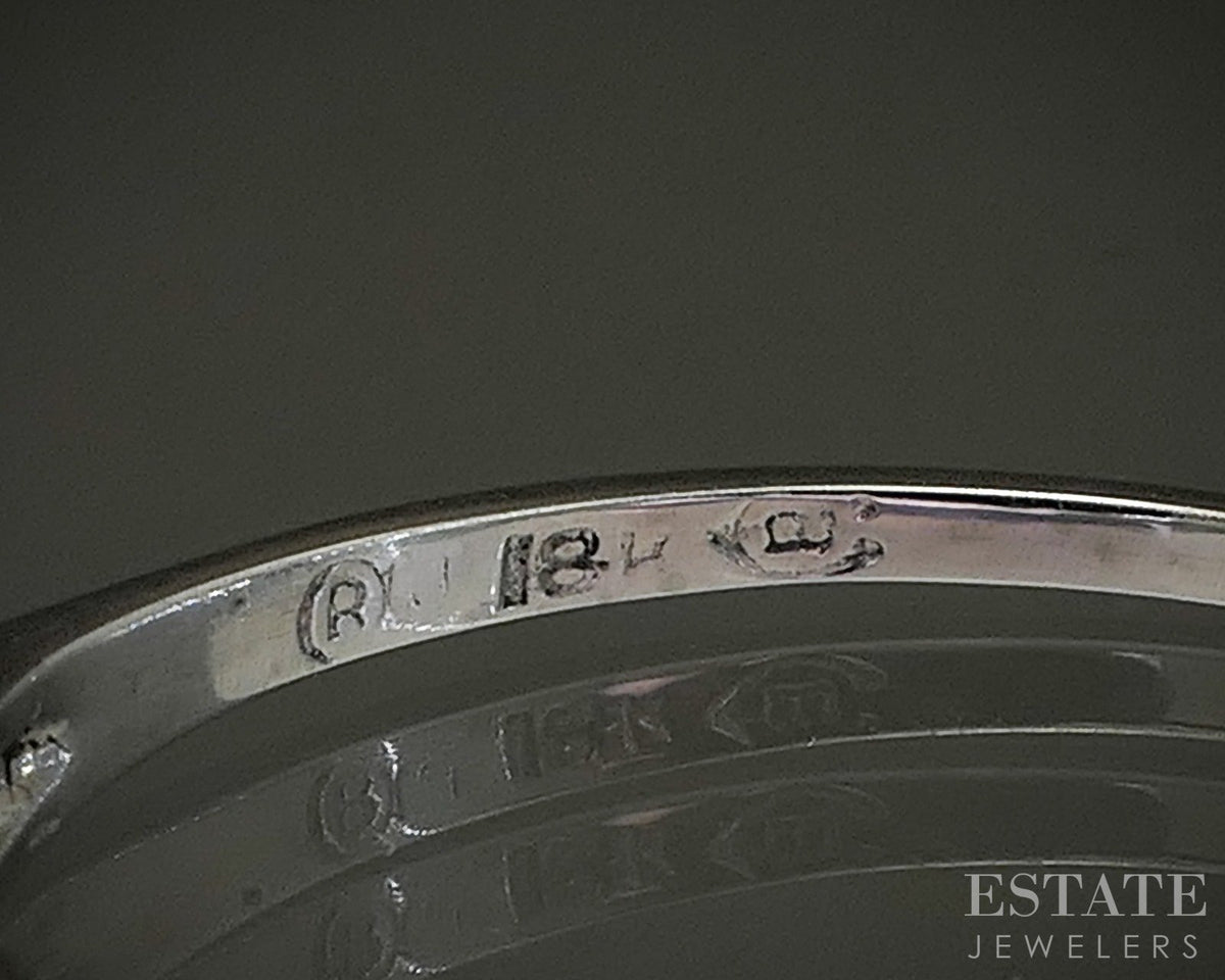 Vintage 18k White Gold Natural .10ctw Diamond Ladies Wedding Band 1.6g p27356b