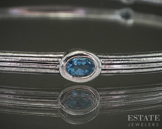 Sterling Silver LAGOS Blue Topaz Ladies Bangle Bracelet 13.6g p27702