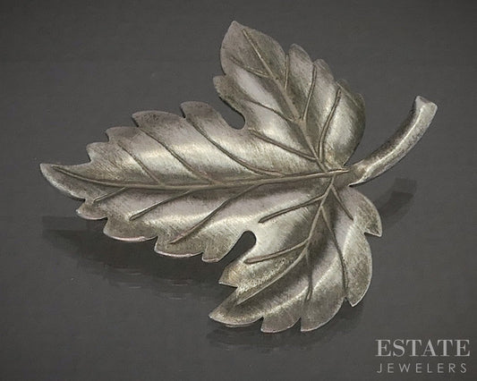 Sterling Silver Tiffany & Co. Maple Leaf Pin Brooch 7.1g p28735