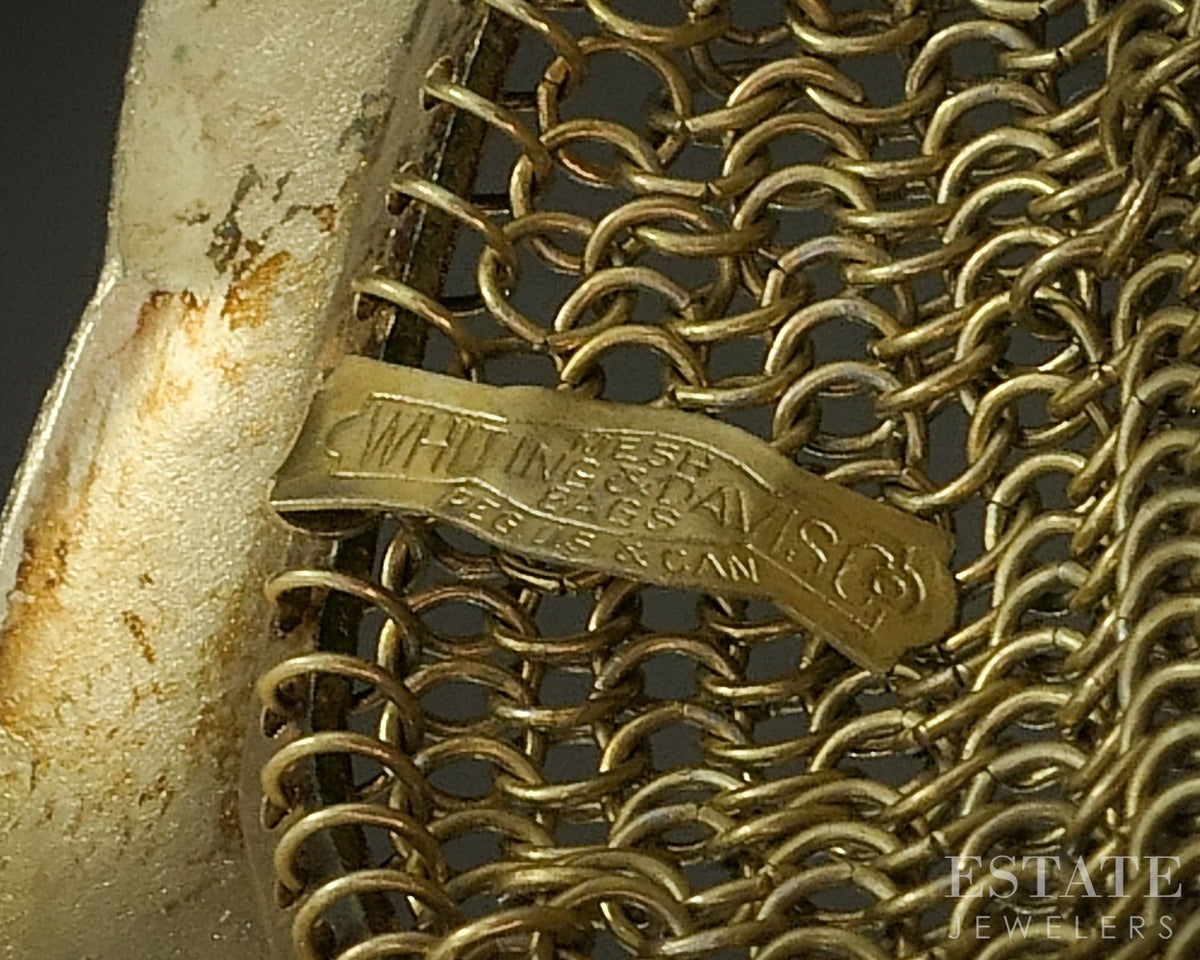 Antique Gold Filled Whiting Davis Chatelain Mesh Chain Flapper Purse 107g p28421