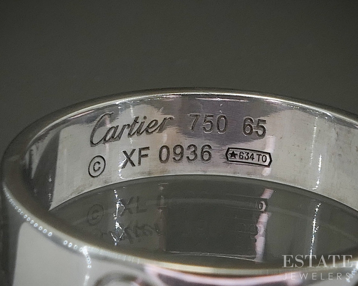 18k White Gold 5.5mm Cartier Love Mens Wedding Band Ring 7.4g p27615