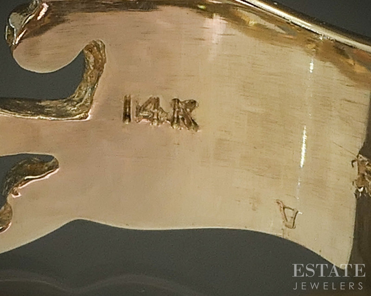 14k Yellow Gold EFFY Natural .42ctw Diamond Open Scroll Band Ring 8.1g p28909