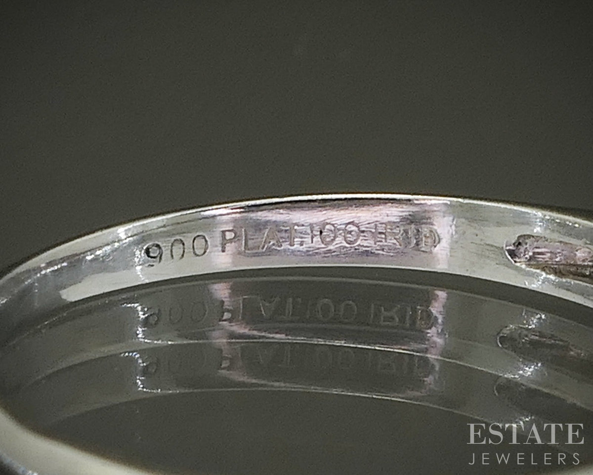 Vintage Platinum Single Cut Natural .07ctw Diamond Ladies Wedding Band 2g p28731