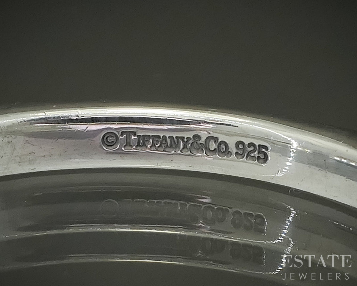 Sterling Silver Tiffany & Co. Cushion Hoop Ladies Earrings 11.8g p29085