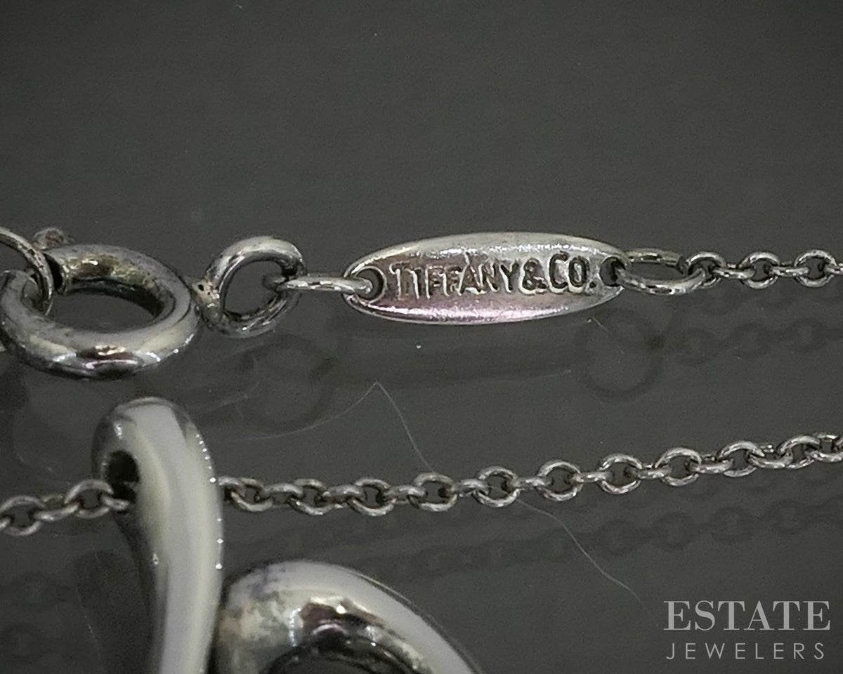 Sterling Silver Tiffany & Co. Elsa Peretti Open Wave Necklace 2.8g 16"L p29106
