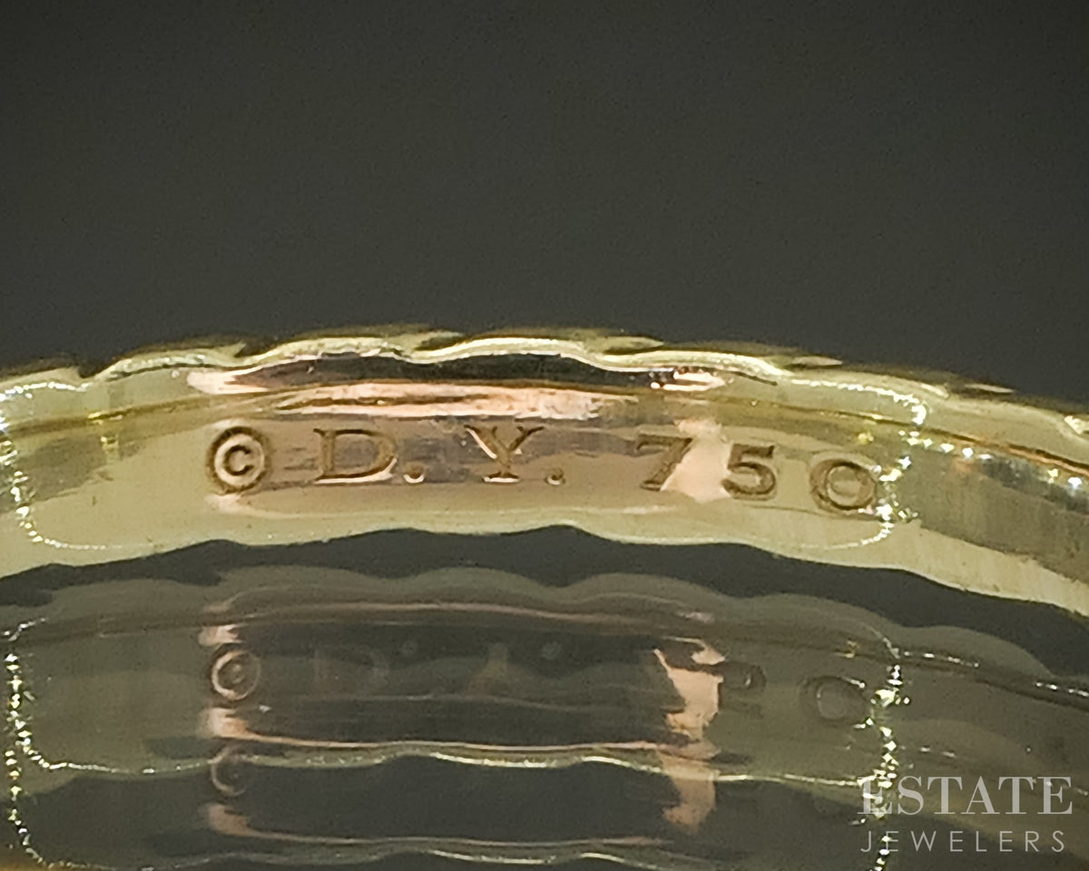 18k Yellow Gold 2mm David Yurman Cable Ladies Band Ring 3.7g p29439