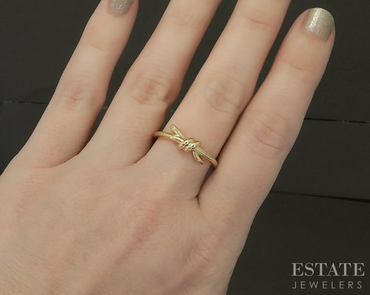 18k Yellow Gold Tiffany & Co. Knot Band Ladies Ring 3.7g p30851