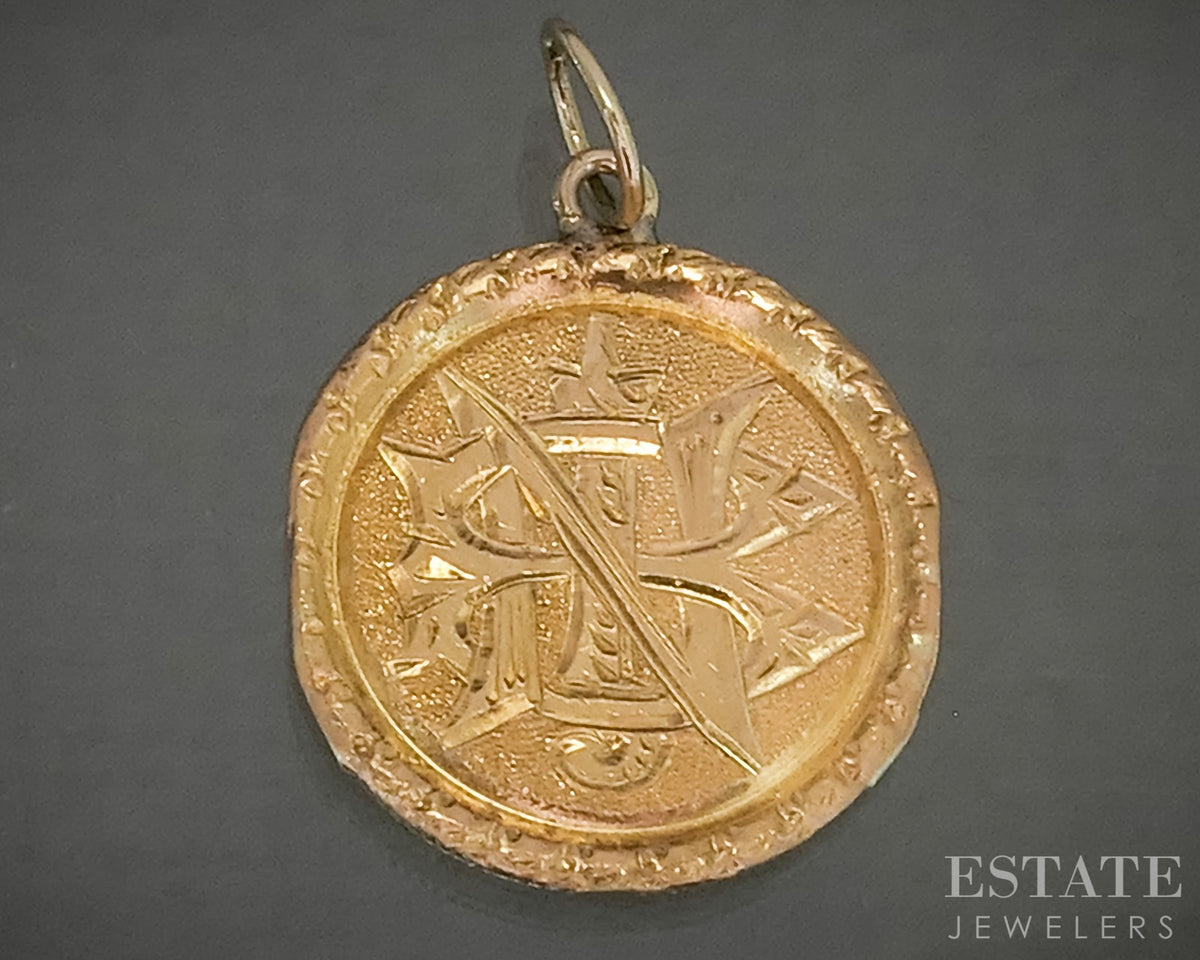 22k Yellow Gold 1878 Liberty Head $1 Gold Coin Pendant Love Token 2.7g p31478