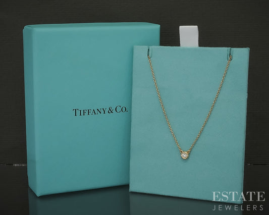 18k Rose Gold Tiffany & Co. Elsa Peretti Diamond By the Yard Necklace p30864