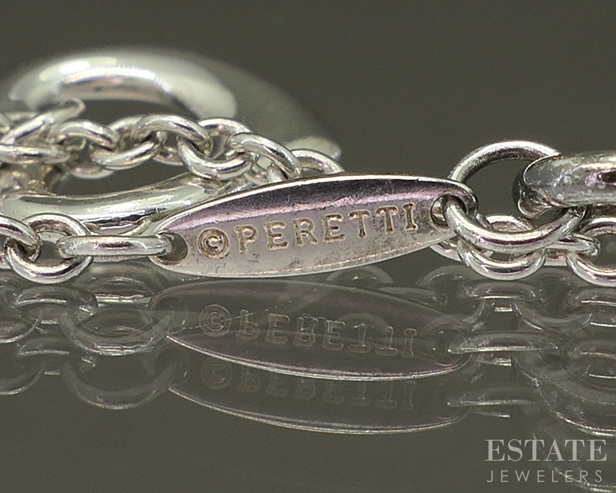 Sterling Silver Tiffany & Co. Elsa Peretti Open Heart Bracelet 2.5g 7.5"L p30411