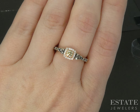 14k Strawberry Gold LeVian Natural .44ctw Diamond Engagement Ring 3g p29850b