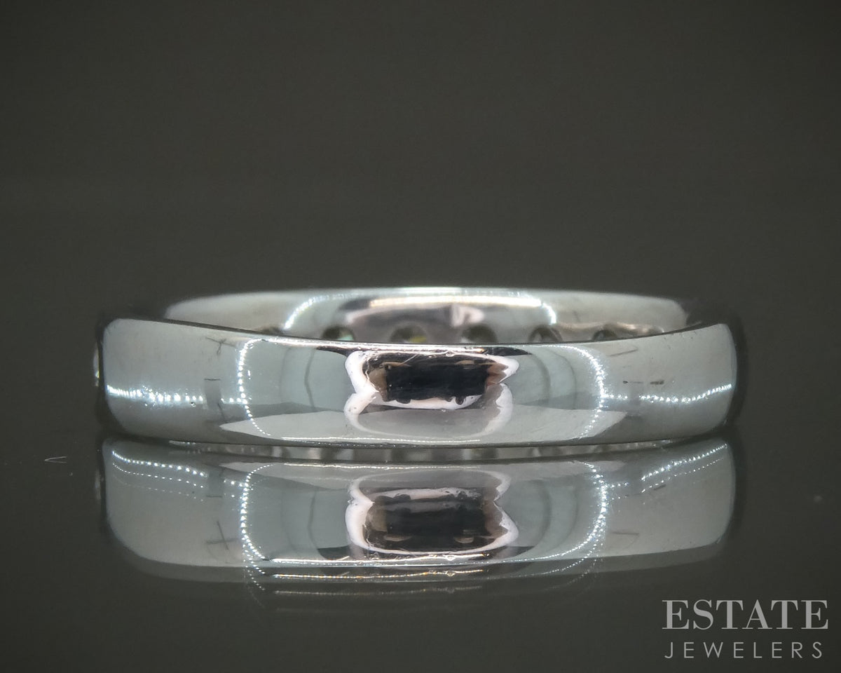 Platinum Round Natural 1.00ctw Diamond Ladies Wedding Band 6.5g p27378
