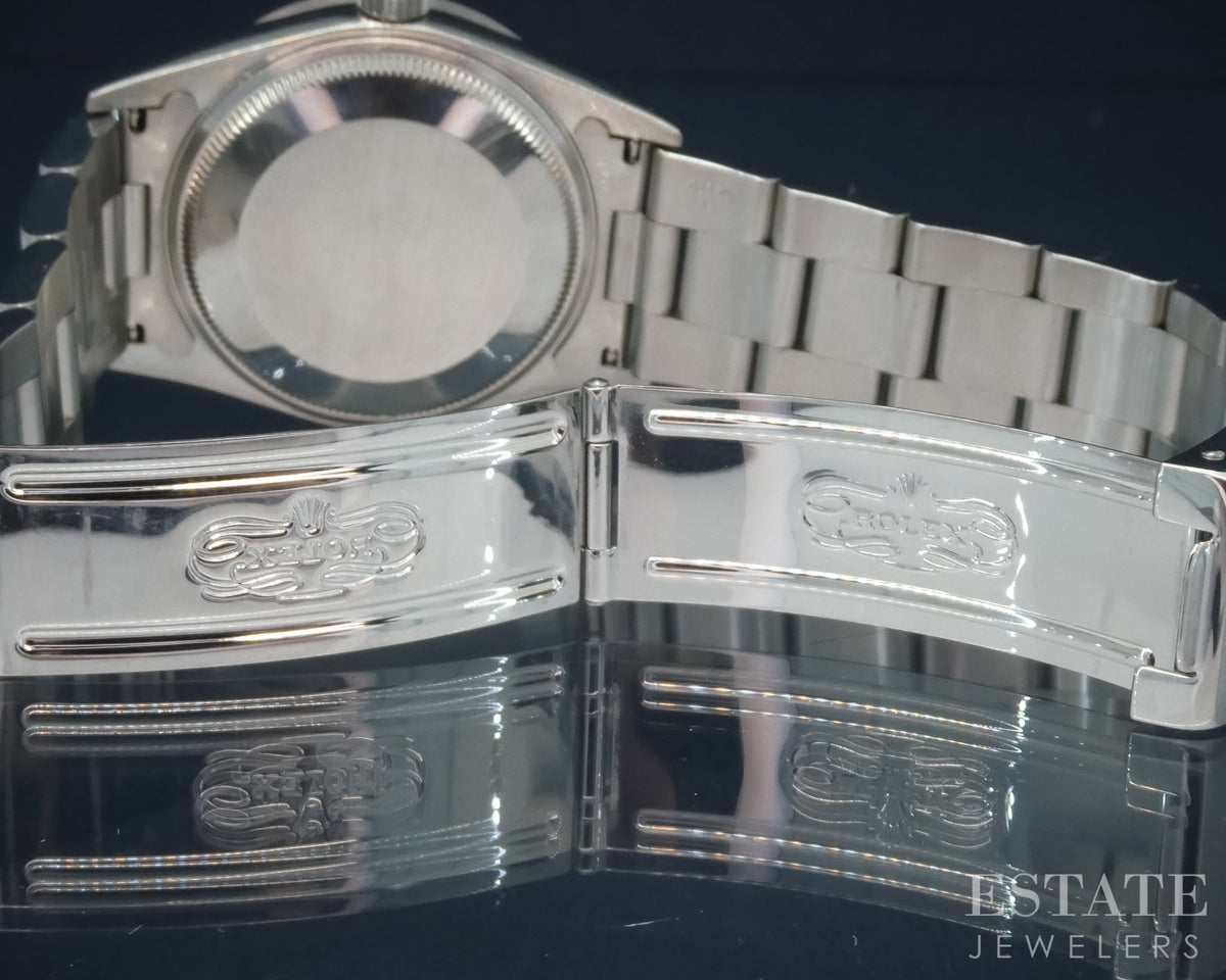 2010 Rolex Air-King 14010 Engine Turned Black Dial Mens Watch p28115