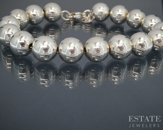 Sterling Tiffany & Co. HardWear 10mm Beaded Ladies Bracelet 18g 7.5"L p30600