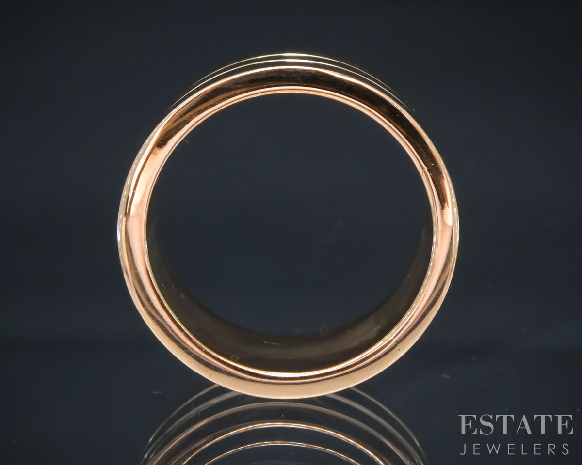 18k Tri Colored Gold 9.4mm Stacked Smooth Ladies Band Ring 15.7g p30095