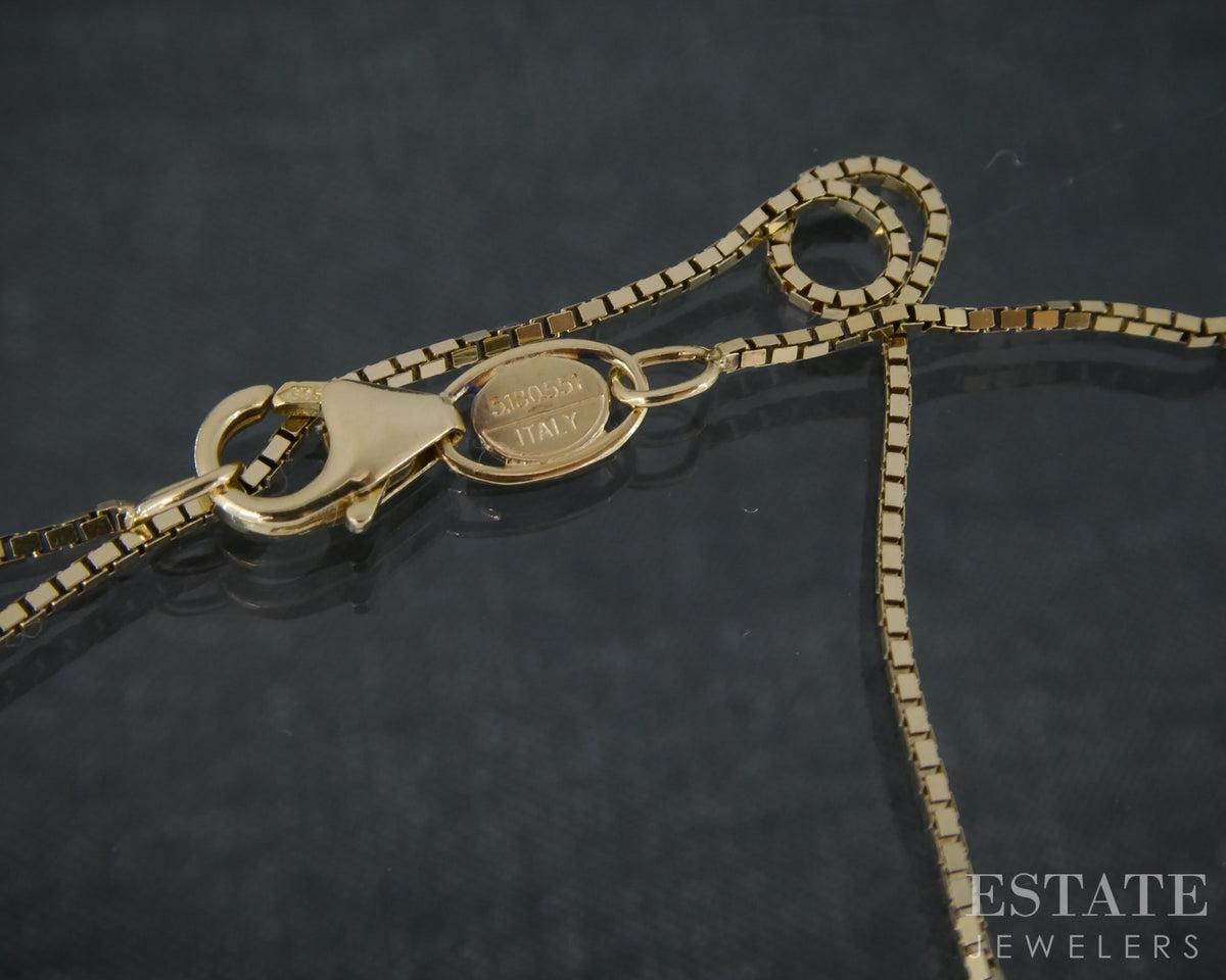 14k Yellow Gold 0.7mm Box Chain Link Ladies Necklace 2.8g 20"L p30706b