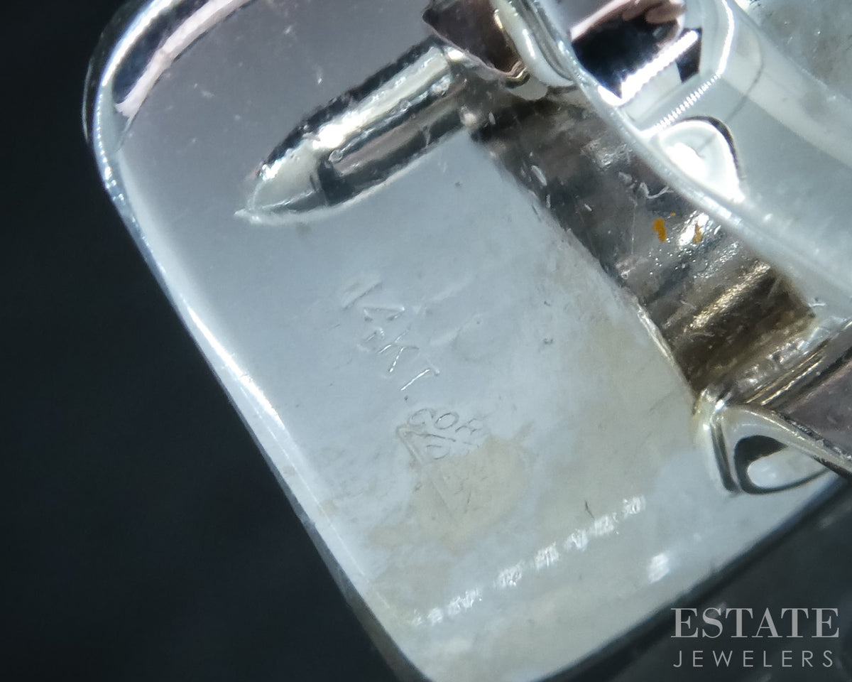 Vintage 14k White Gold Natural Diamond Men's Cufflinks 12.2g p30906