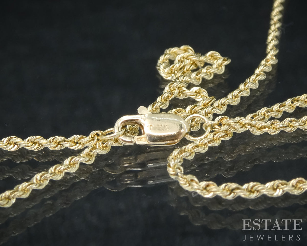 14k Yellow Gold 1mm Rope Chain Link Ladies Necklace 3.0g 20"L p31389