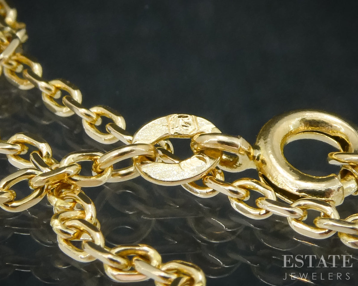 18k Yellow Gold 1.6mm Cable Chain Link Ladies Necklace 6.1g 24"L p31539