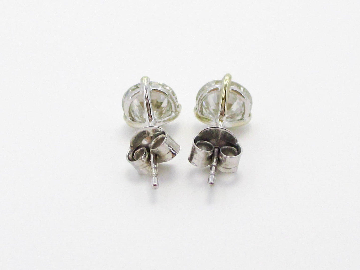 NEW 14k White Gold Round Cut Natural 2.12ctw Diamond Stud Earrings i3626