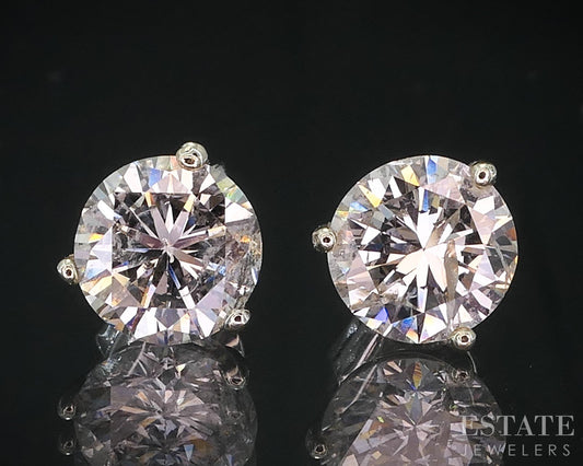 NEW 14k White Gold Round Cut Natural 2.12ctw Diamond Stud Earrings i3626