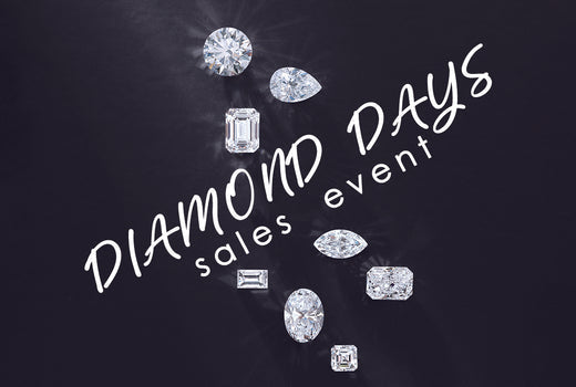 White diamonds on a black background with the text "Diamond Days sales event" running through them