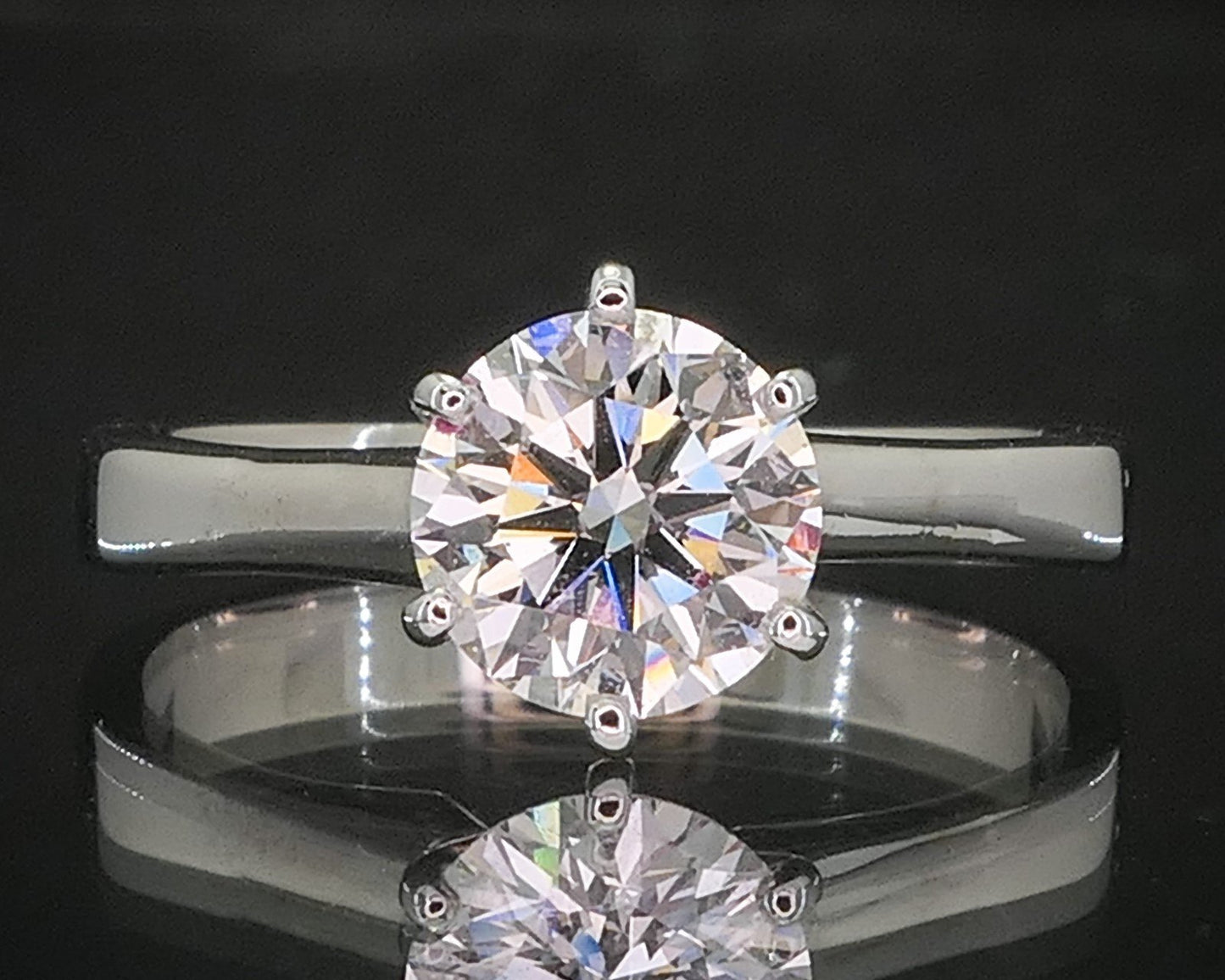 Estate 14k White Gold 1.03ct GSI Diamond Solitaire Engagement Ring 2.9g i6869