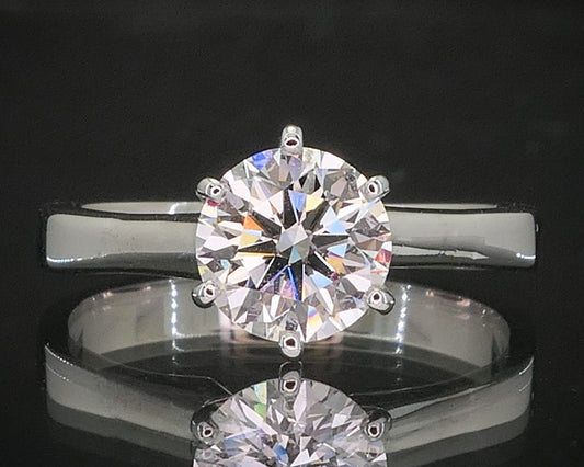 Estate 14k White Gold 1.03ct GSI Diamond Solitaire Engagement Ring 2.9g i6869