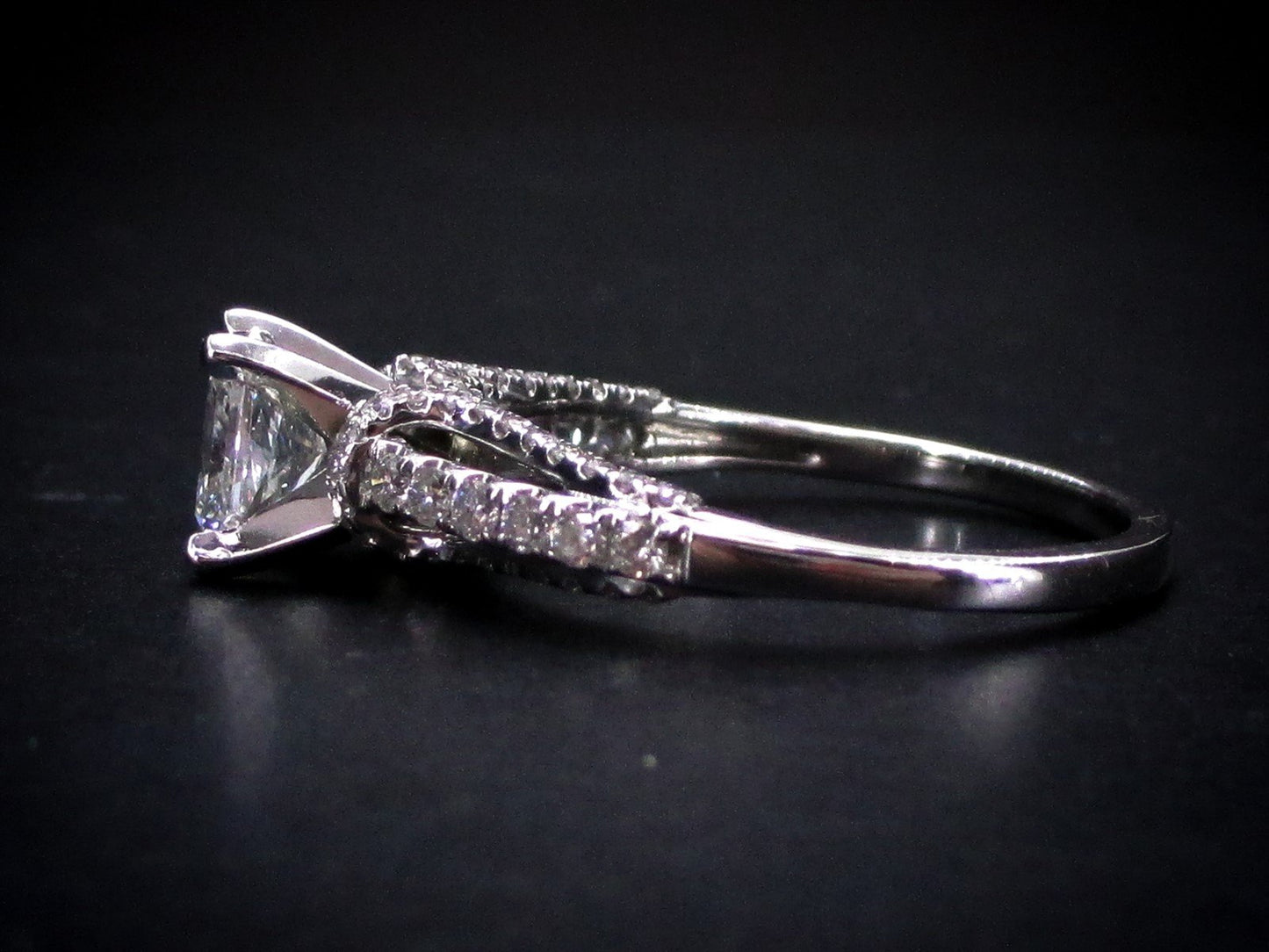 Estate 14k White Gold IGI 1.01ct Radiant Diamond Engagement Ring 3.7g i6879