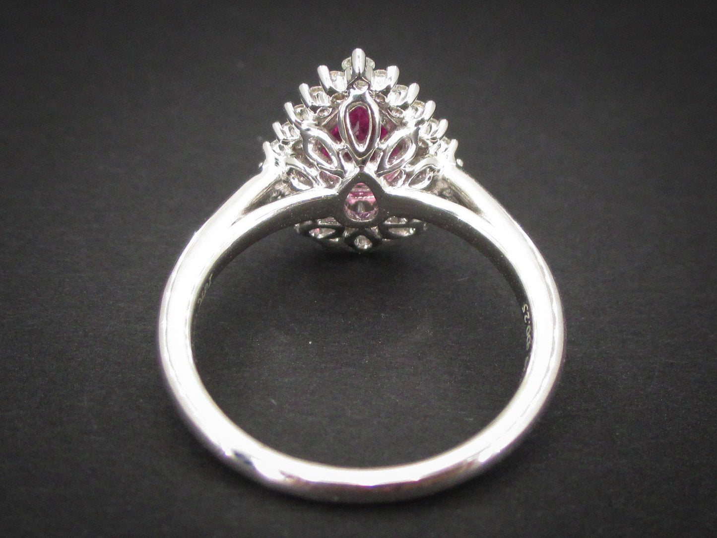 Lovely 18k White Gold Natural 1.67ct Pink Sapphire & Diamond Halo Ring 5g i7108