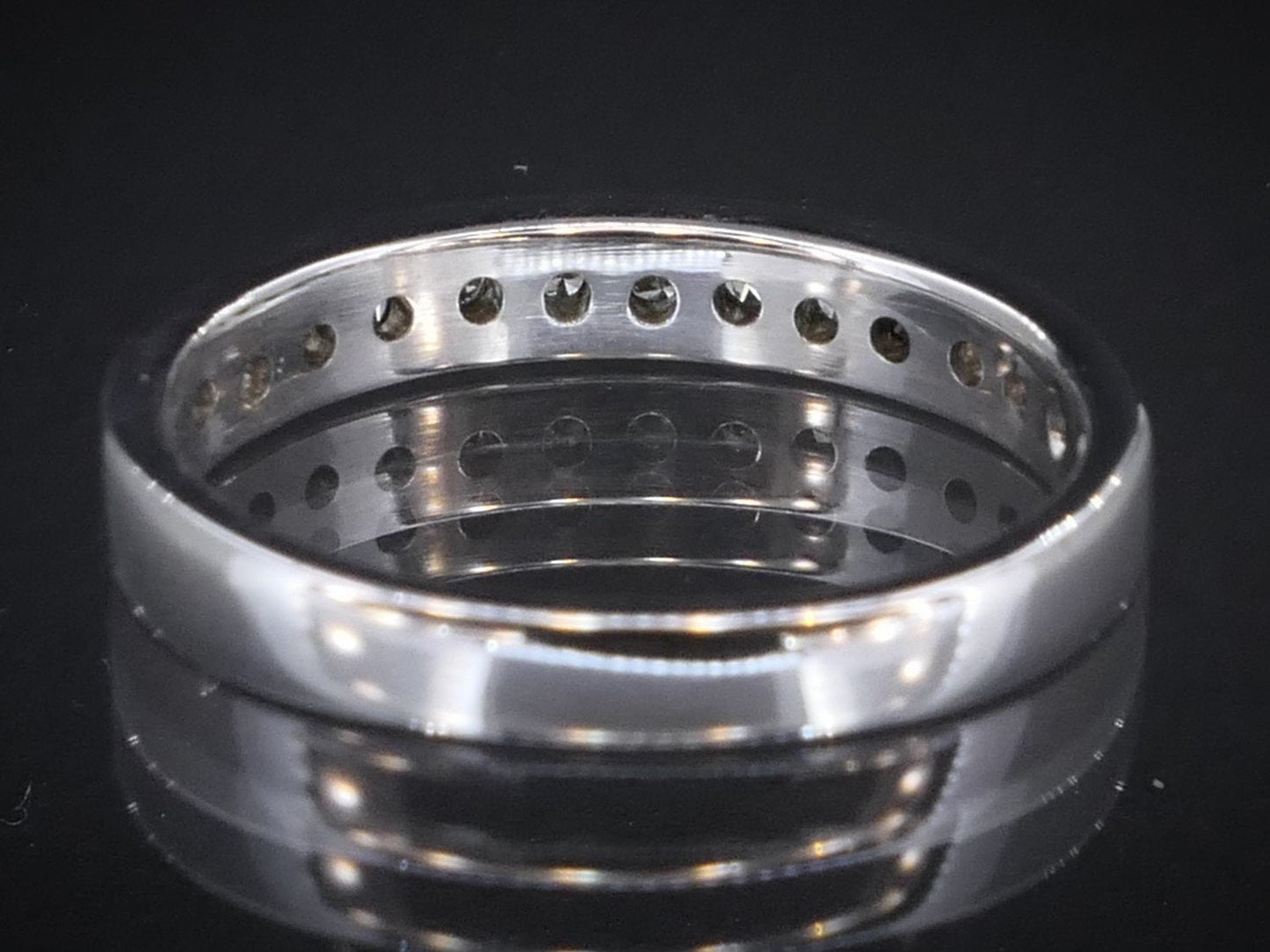 Estate 14k White Gold 3mm Natural .25ctw Diamond Ladies Band Ring 3.5g i7510