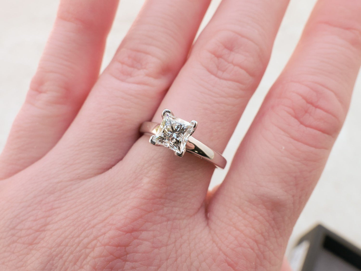 14k & Platinum GSI Princess LEO Natural 1.00ct Diamond Solitaire Ring 4.3g i7780