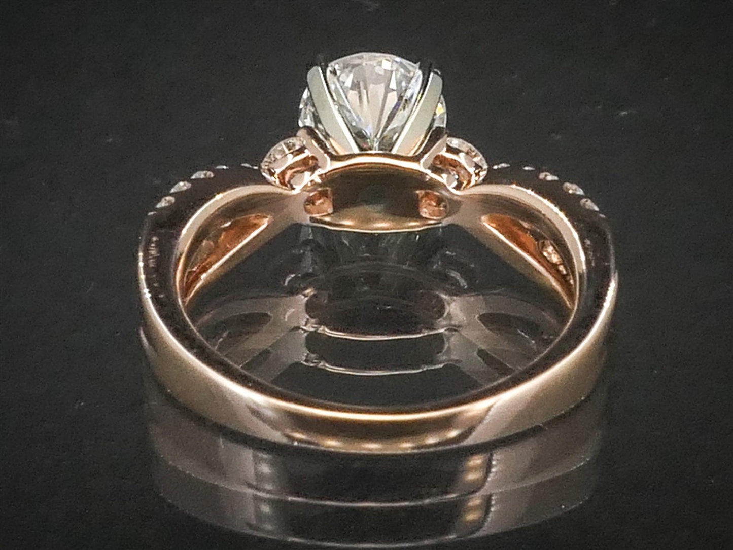 Estate 14k Rose Gold Round Cut Natural 1.07ct Diamond Engagement Ring 3.7g i8157