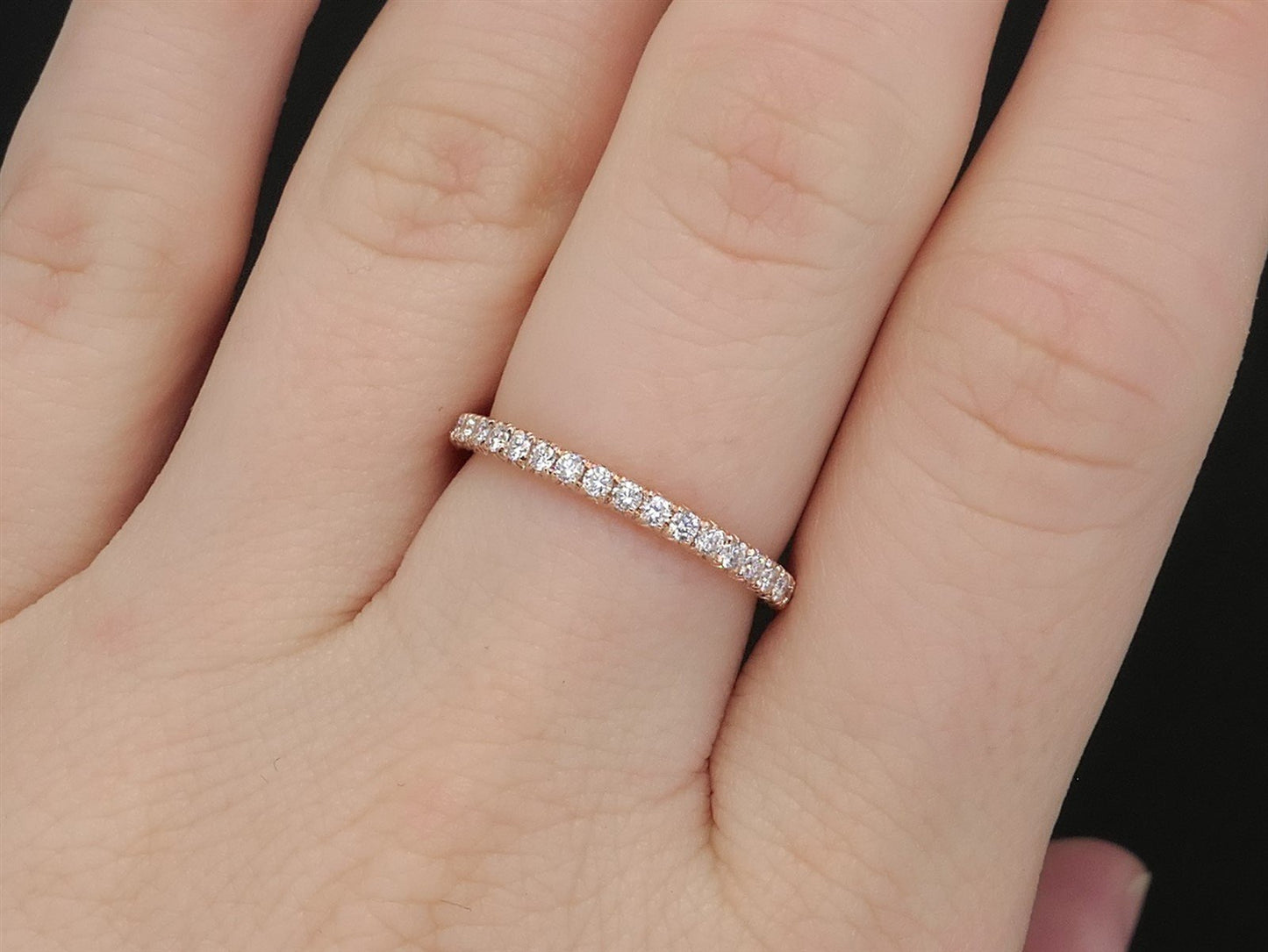 NEW 14k Rose Gold 1.5mm Natural .35ctw Diamond Ladies Band Ring 1.9g i8468
