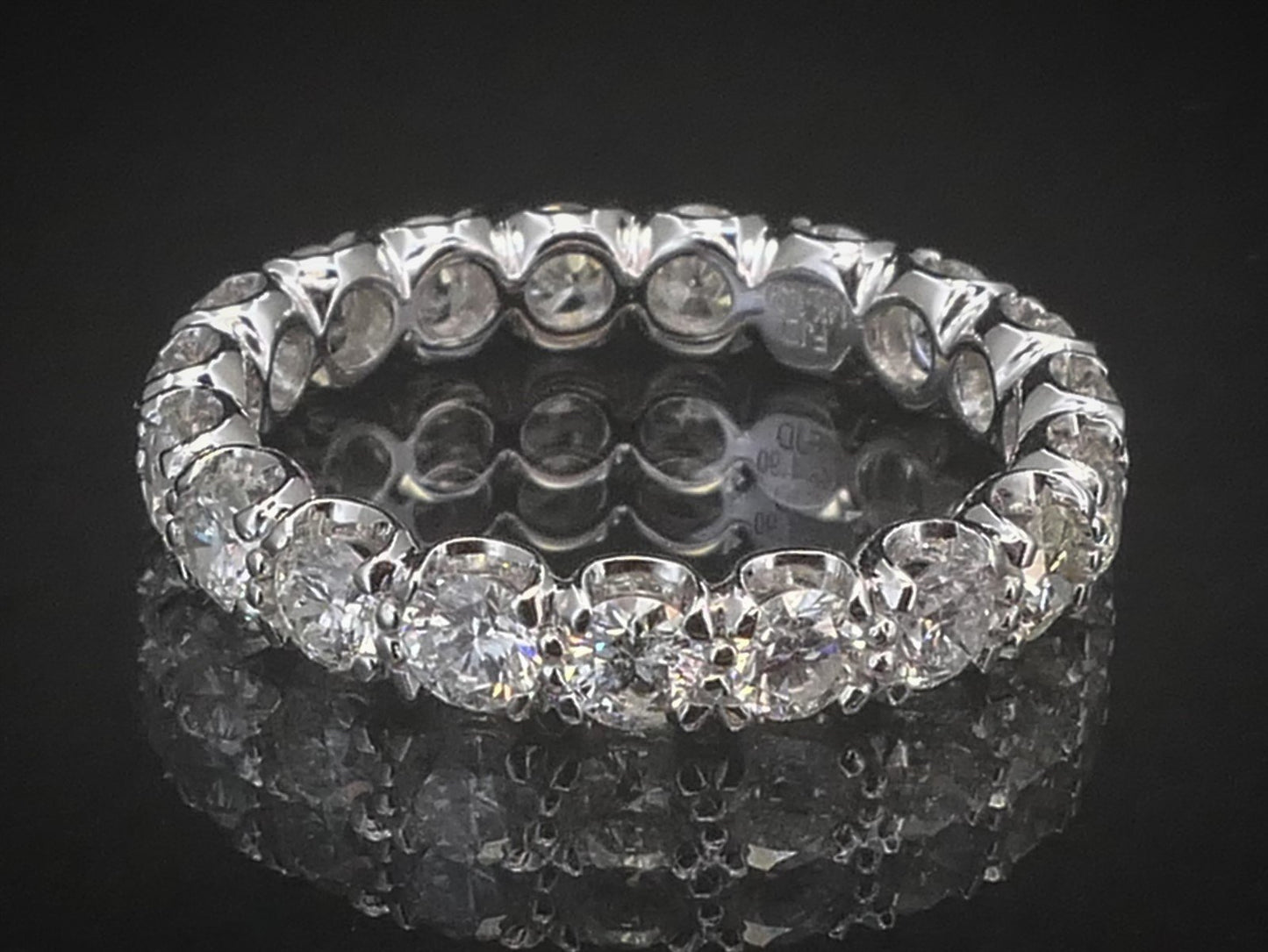 NEW 14k White Gold 4.3mm Natural 3.50ctw Diamond Eternity Band Ring 3.5g i8456