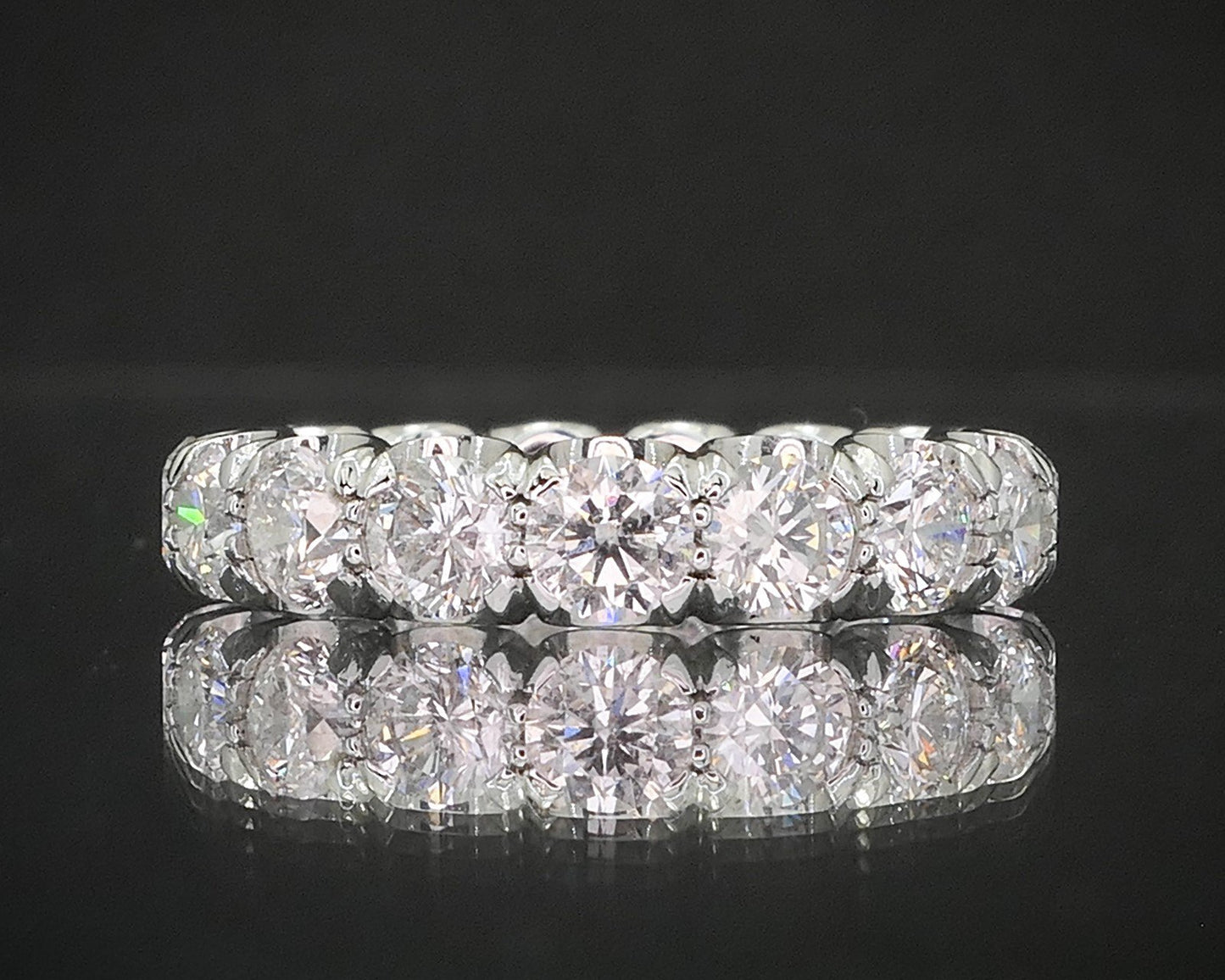 NEW 14k White Gold 4.3mm Natural 3.50ctw Diamond Eternity Band Ring 3.5g i8456