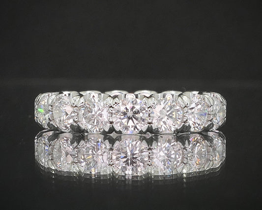 NEW 14k White Gold 4.3mm Natural 3.50ctw Diamond Eternity Band Ring 3.5g i8456