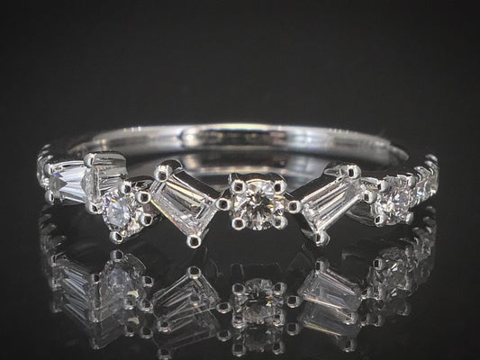 NEW 14k White Gold 3mm Natural .34ctw Diamond Ladies Band Ring 1.7g i8459