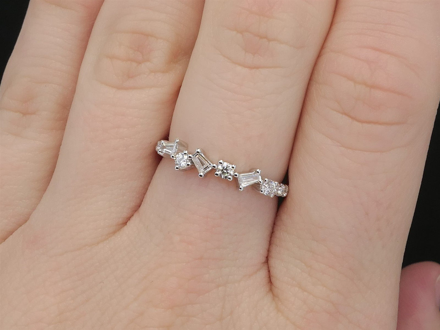 NEW 14k White Gold 3mm Natural .34ctw Diamond Ladies Band Ring 1.7g i8459