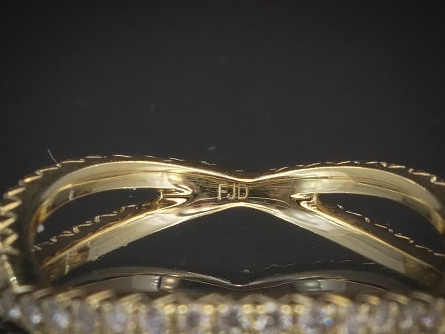 NEW 14k Yellow Gold Natural .61ctw Diamond Crossover Eternity Band Ring 2g i8463