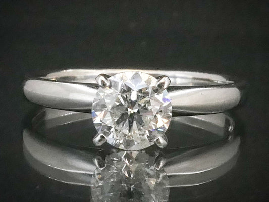 Estate 14k White Gold Round Cut Natural 1.15ct Diamond Solitaire Ring 2g i10006