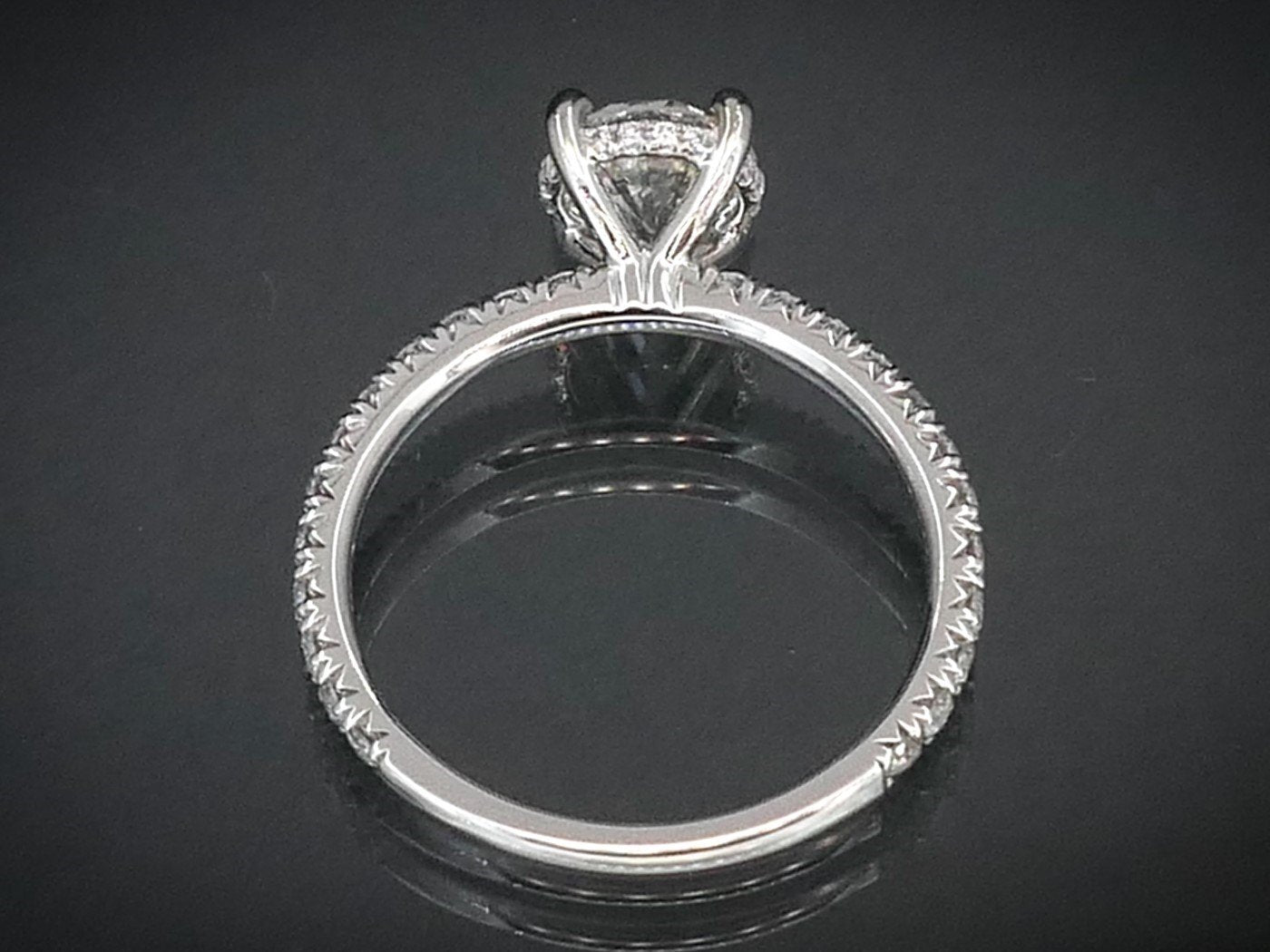 14k White Gold Round EGL Natural 1.05ct Diamond Engagement Ring 2g i8474
