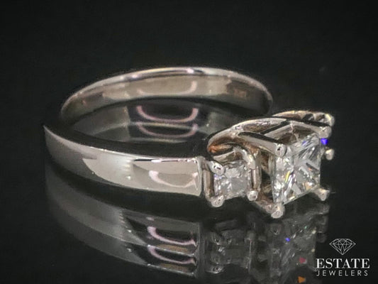 Estate 14k White Gold Princess Cut 1.00ctw Diamond Engagement Ring 6.1g i12111