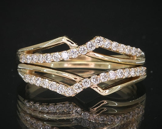 NEW 14k Yellow Gold Natural .25ctw Diamond Wedding Ring Set 5.0g i12218