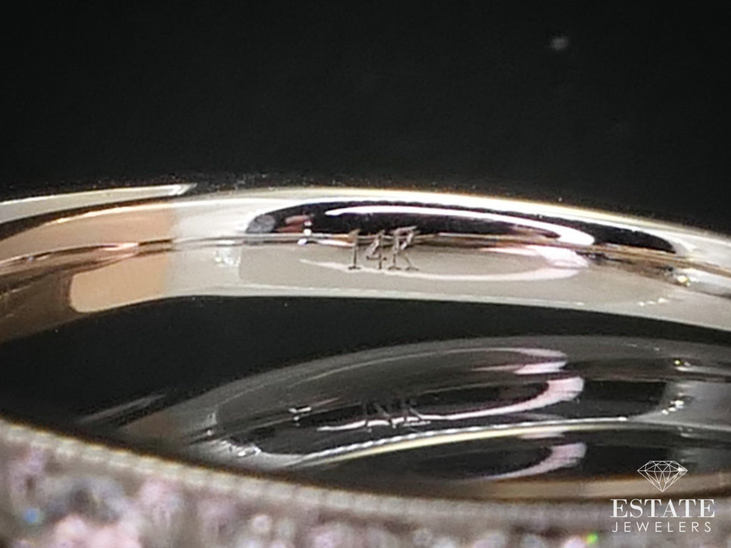 NEW 14k Two Tone Gold Round GIA Natural .98ct Diamond Engagement Ring 3g i11832