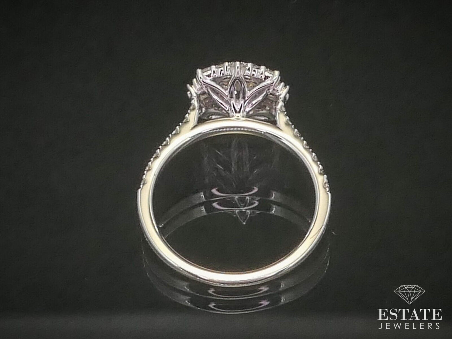 14k White Gold GIA Cushion Cut 1.35ctw Diamond Engagement Ring 3.4g i12498