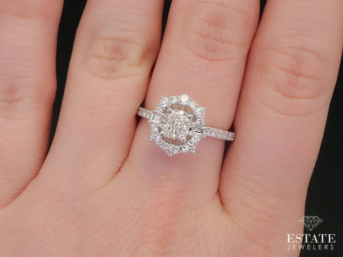 14k White Gold GIA Cushion Cut 1.35ctw Diamond Engagement Ring 3.4g i12498