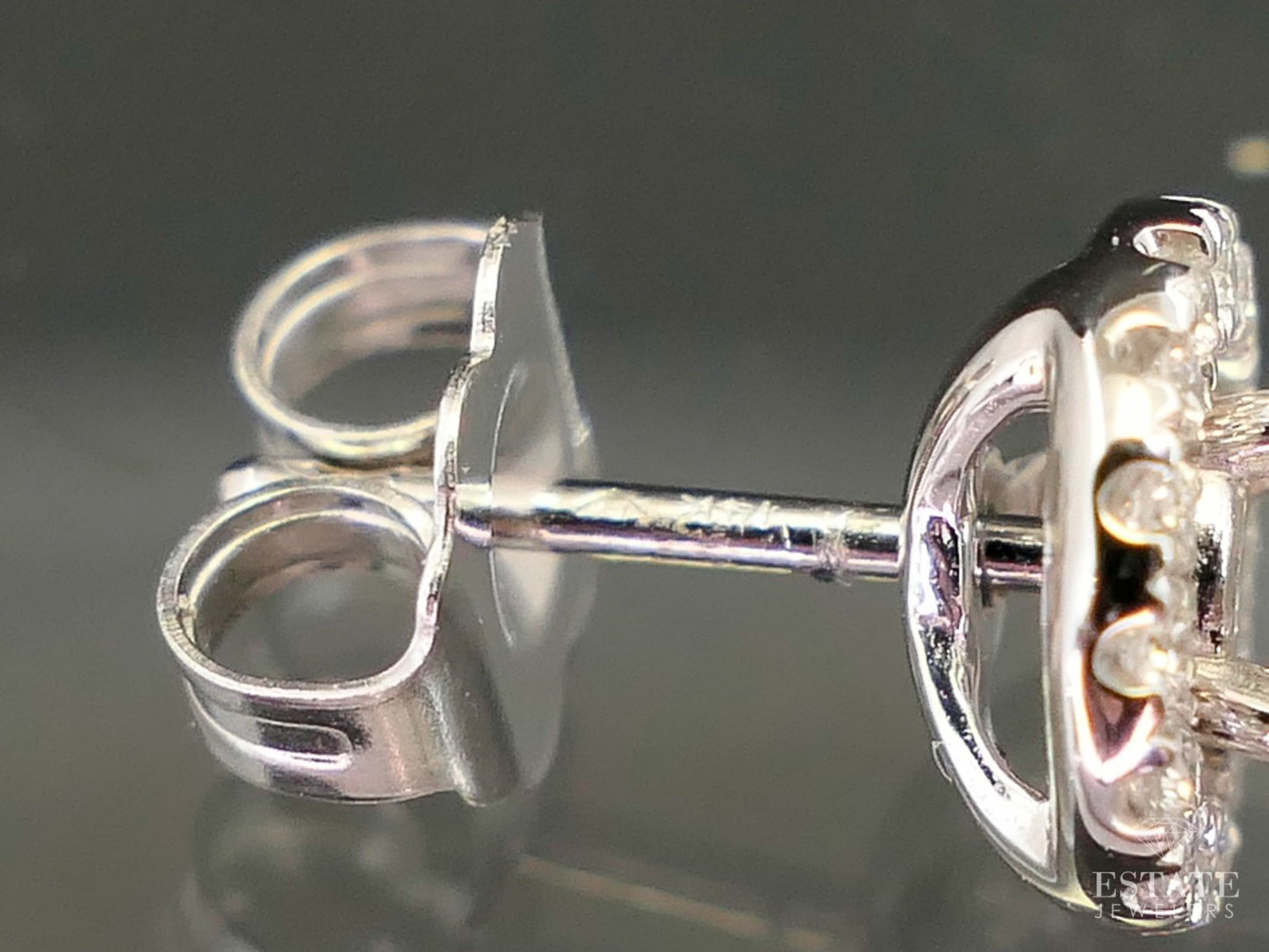NEW 14k White Gold Round Natural .76ctw Diamond Stud & Jacket Earrings i12934